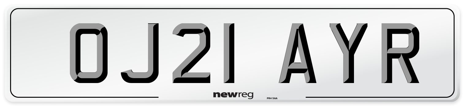 OJ21 AYR Number Plate from New Reg